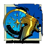 Spartan helmet blue symbol